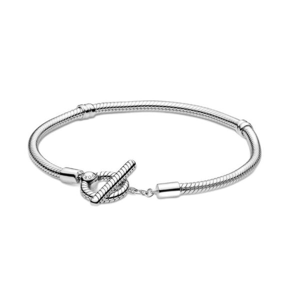 Pandora Moments T-Bar Snake Chain Bracelet 18cm /7.2 inch - Picture 8 of 10